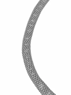 Collier Urbino or blanc à mailles tubulaires