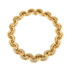 Collier Vagues Or Jaune Diamants