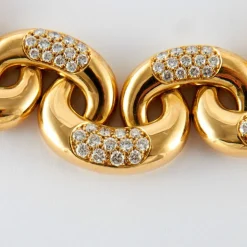 Collier Vagues Or Jaune Diamants