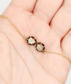 Collier victorien or et argent, diamant taille rose sertis sur paillon (circa 1850)