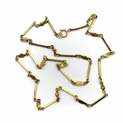 Collier vintage à maillons en forme de pépite d'or 14 carats et 22 carats