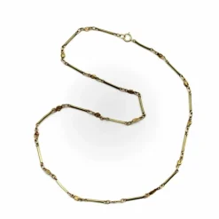 Collier vintage à maillons en forme de pépite d'or 14 carats et 22 carats