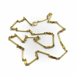 Collier vintage à maillons en forme de pépite d'or 14 carats et 22 carats