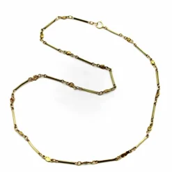 Collier vintage à maillons en forme de pépite d'or 14 carats et 22 carats