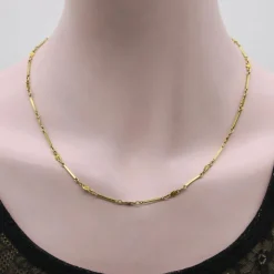 Collier vintage à maillons en forme de pépite d'or 14 carats et 22 carats
