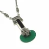 Collier vintage agate verte onyx