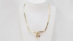 Collier vintage diamants et rubis