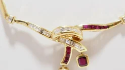 Collier vintage diamants et rubis