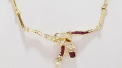 Collier vintage diamants et rubis