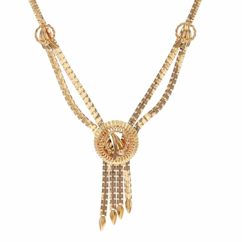 Collier vintage en or à maille pliée