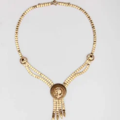 Collier vintage en or à maille pliée
