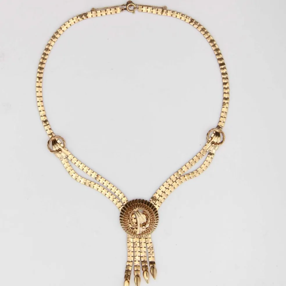 Collier vintage en or à maille pliée