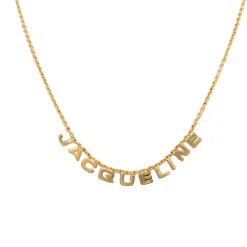 Collier vintage en or avec le prénom Jacqueline