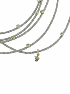 Collier Wellendorff morgensonne en or jaune et blanc avec diamants