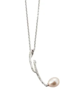 Collier "Yam" Or blanc Perle et Diamants