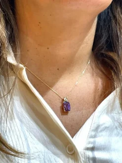 Collier/Pendentif Améthyste Diamants