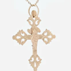 Croix ancienne en or rose