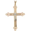 Croix ancienne or rose et or blanc