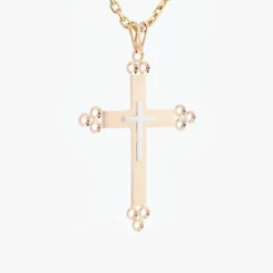 Croix ancienne or rose et or blanc
