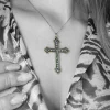 Croix chrétienne orthodoxe Or jaune Argent Diamant