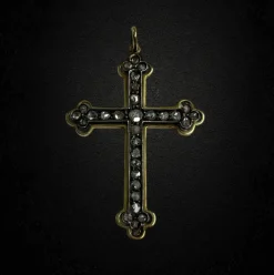 Croix chrétienne orthodoxe Or jaune Argent Diamant