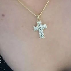 CROIX DIAMANTS OR JAUNE