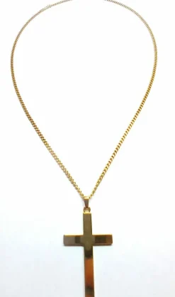 Croix et sa chaîne en or jaune 18 carats