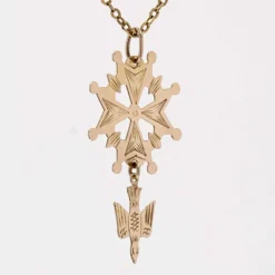 Croix huguenote or jaune