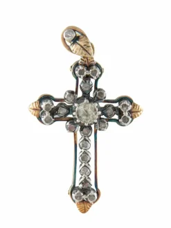 Croix Or jaune et Diamants