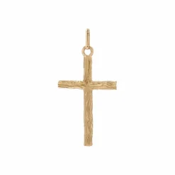 Croix or jaune texturé