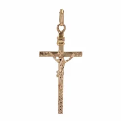 Croix or rose avec Christ