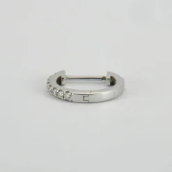 Créole en Or blanc & diamants