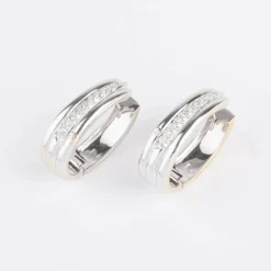 Créoles en diamants sur or gris