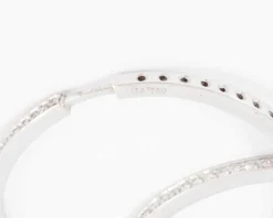 Créoles en or gris, diamants