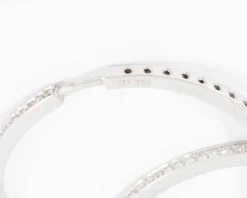 Créoles en or gris, diamants