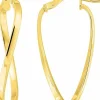 Créoles en or jaune 18 carats 750/1000 forme ondulée
