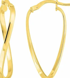 Créoles en or jaune 18 carats 750/1000 forme ondulée