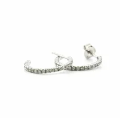 Créoles or blanc 18 carats et diamants
