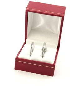Créoles or blanc 18 carats et diamants