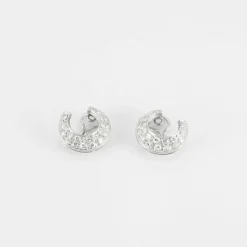 Créoles pavage diamants, en or gris