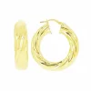 Créoles Torsadées Or Jaune Largeur 8mm Diamètre 20mm