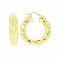 Créoles Torsadées Or Jaune Largeur 8mm Diamètre 20mm