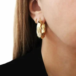 Créoles Torsadées Or Jaune Largeur 8mm Diamètre 20mm