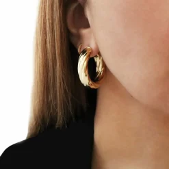 Créoles Torsadées Or Jaune Largeur 8mm Diamètre 30mm