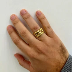DAVID WEBB - Bague unisexe en or tissé
