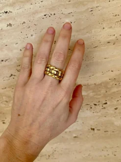 DAVID WEBB - Bague unisexe en or tissé