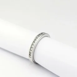 Demi - alliance or blanc et diamants