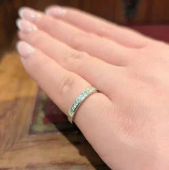 Demi - alliance or blanc et diamants