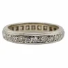 Demi alliance américaine Art Déco or blanc et 0,78 carat diamants