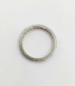 Demi alliance américaine Art Déco or blanc et 0,78 carat diamants